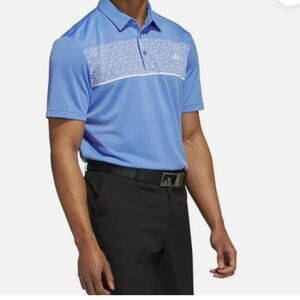 Adidas Men's Regular Fit 3-Button Placket Golf Polo, Blue, Size Medium NWT